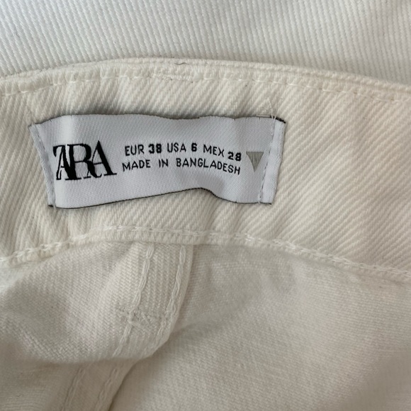 Zara High Rise Button-Up Straight Raw Hem-6 - Picture 5 of 5